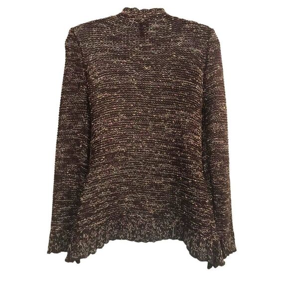 BCBGMAXAZRIA Chunky Knit Vintage Cardigan Sweater L Longline Funky Art to Wear - Picture 2 of 6